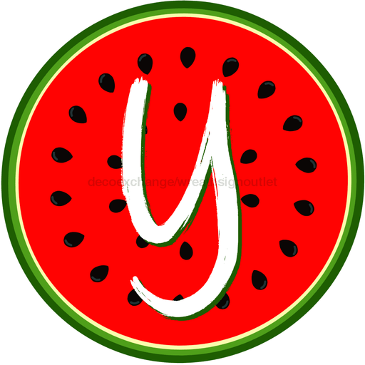 Personalized Watermelon Sign Initial Monogram Decoe-4086-Dh-Custom 18 Wood Round