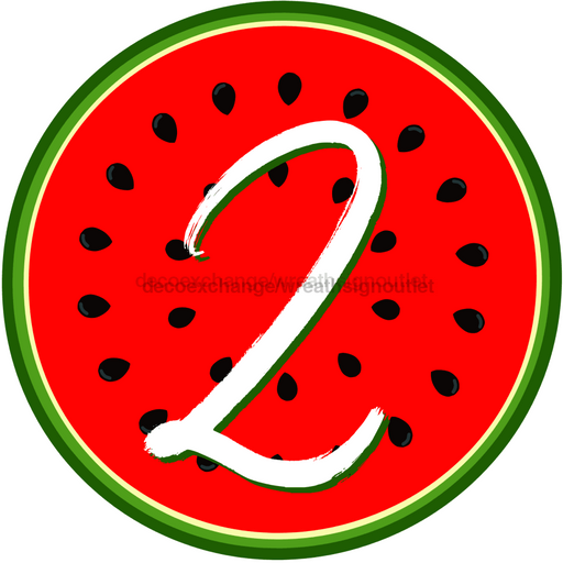 Personalized Watermelon Sign Initial Monogram Decoe-4086-Dh-Custom 18 Wood Round