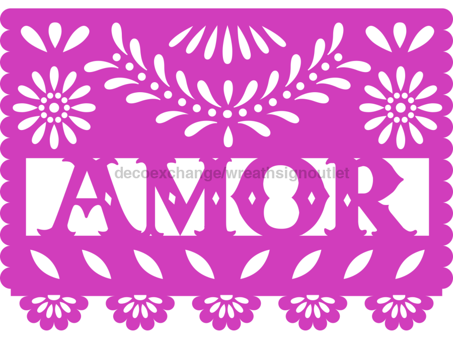 Picado Papel Door Hanger Fiesta Amor Wood Sign Decoe-W-903697 22’