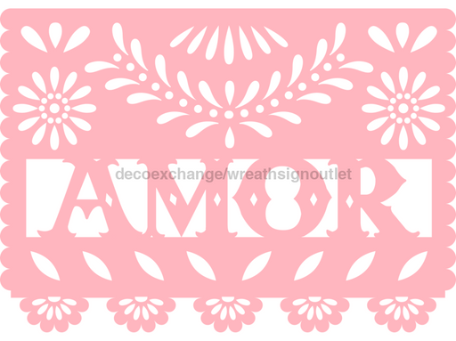 Picado Papel Door Hanger Fiesta Amor Wood Sign Decoe-W-903698 22’