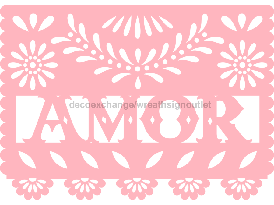 Picado Papel Door Hanger Fiesta Amor Wood Sign Decoe-W-903698 22’
