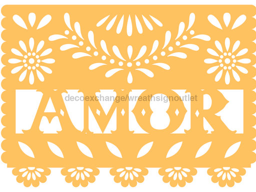Picado Papel Door Hanger Fiesta Amor Wood Sign Decoe-W-903702 22’