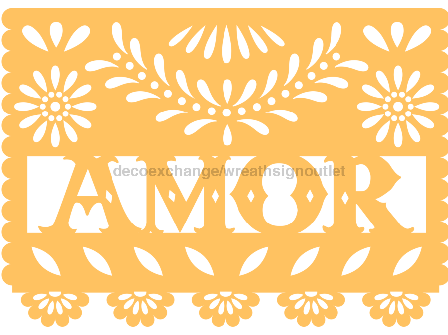 Picado Papel Door Hanger Fiesta Amor Wood Sign Decoe-W-903702 22’