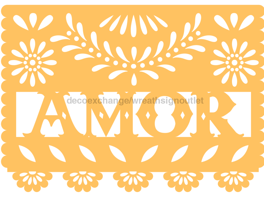 Picado Papel Door Hanger Fiesta Amor Wood Sign Decoe-W-903702 22’