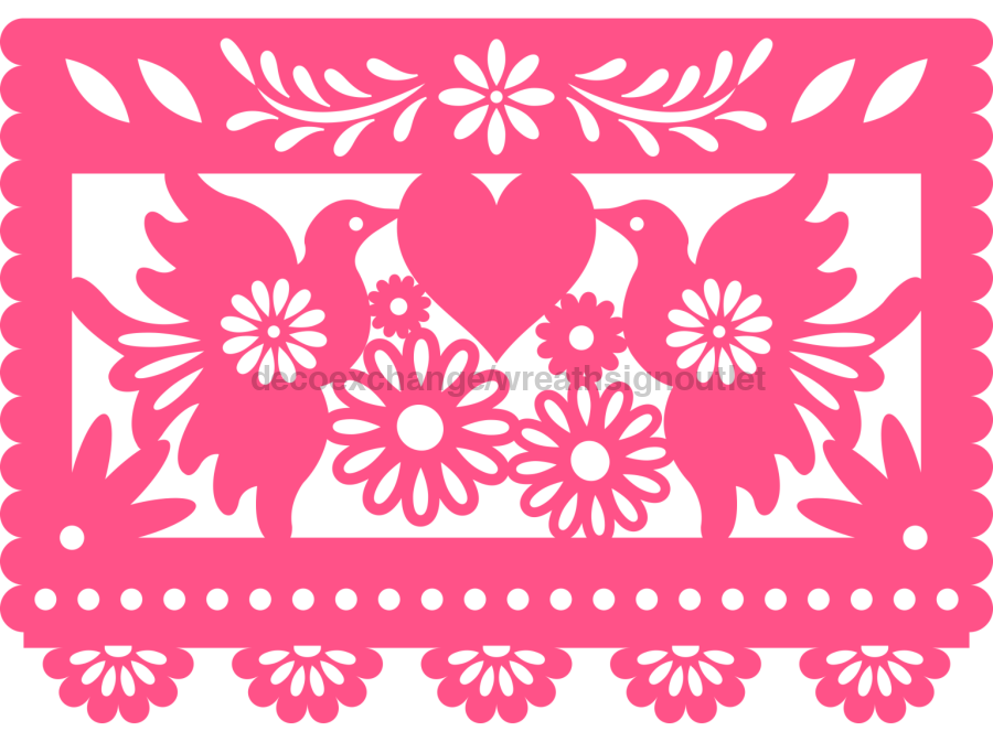 Picado Papel Door Hanger Fiesta Wood Sign Decoe-W-903688 22’