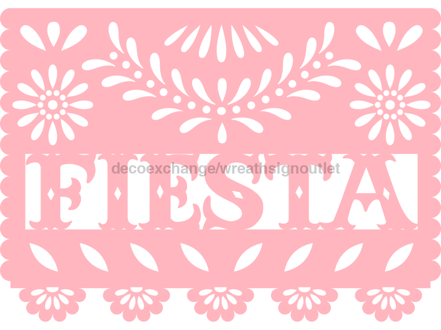 Picado Papel Door Hanger Fiesta Wood Sign Decoe-W-903692 22’