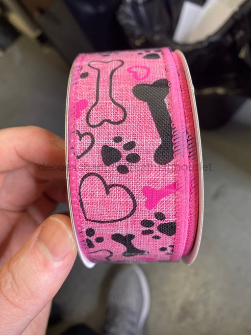 Pink Bone Paws Hrt Linen, 1.5X10Y Q919609-28 - DecoExchange