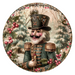 Pink Christmas Nutcracker, DCO-102661, Sign For Wreath, 10" Metal Sign