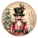 Pink Christmas Nutcracker, DCO-102662, Sign For Wreath, 10" Metal Sign