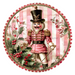 Pink Christmas Nutcracker, DCO-102668, Sign For Wreath, 10" Metal Sign