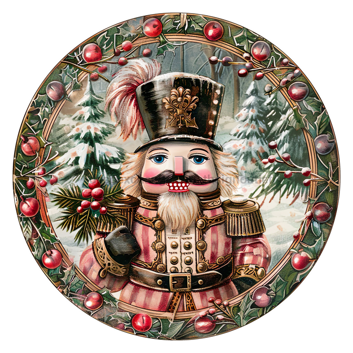 Pink Christmas Nutcracker, DCO-102670-D, Sign For Wreath, 18" Door Hanger