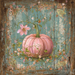 Pink Fall Pumpkin Sign, DCO-102597, Sign For Wreath, 10x10in Metal Sign