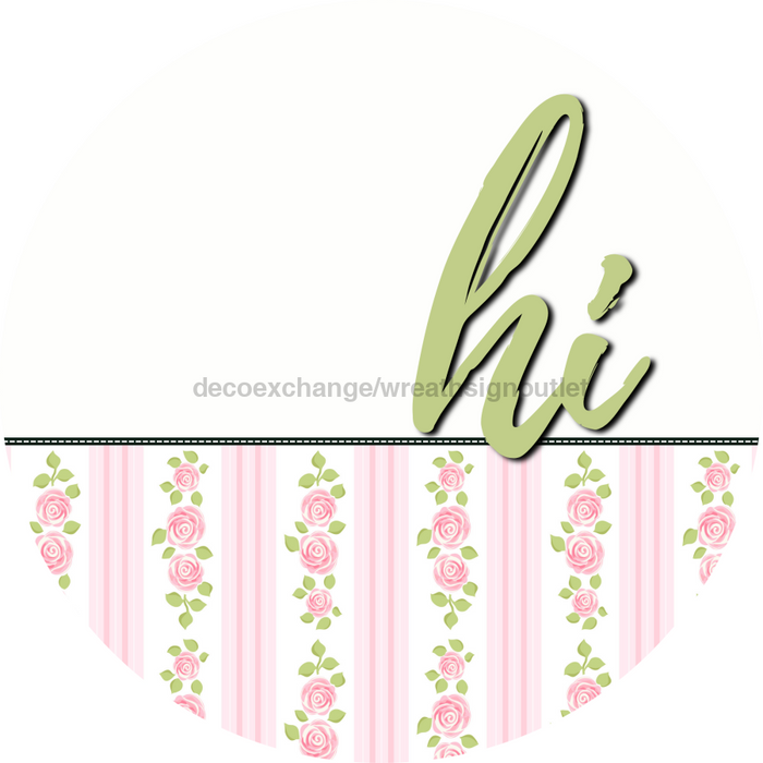 Pink Floral Door Hanger Dco-01578-Dh 18’ Round Wood