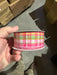 Pink-Fuchsia-Lime-Yellow-White Kentini Plaid 1.5’’X10Y 42424-09-24 Ribbon