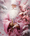 Pink Santa Sign Christmas Dco-00687 For Wreath 8X10 Metal