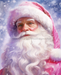 Pink Santa Sign Christmas Dco-00691 For Wreath 8X10 Metal