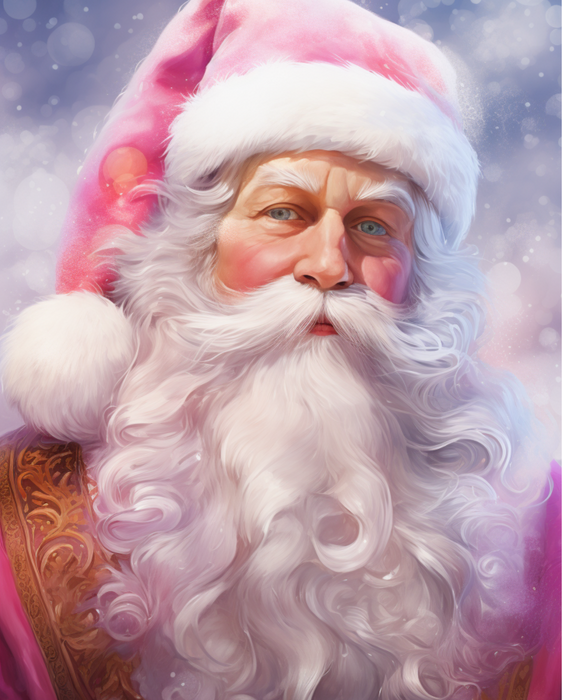 Pink Santa Sign Christmas Dco-00693 For Wreath 8X10 Metal