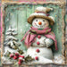Pink Snowman Sign, DCO-102203, Sign For Wreath, 10x10in Metal Sign