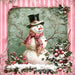 Pink Snowman Sign, DCO-102210, Sign For Wreath, 10x10in Metal Sign