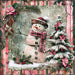 Pink Snowman Sign, DCO-102212, Sign For Wreath, 10x10in Metal Sign
