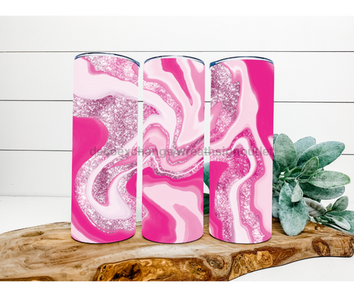 Pink Swirl Tumbler, 20 oz Skinny Tumbler DECOETUMBLER-192 - DecoExchange