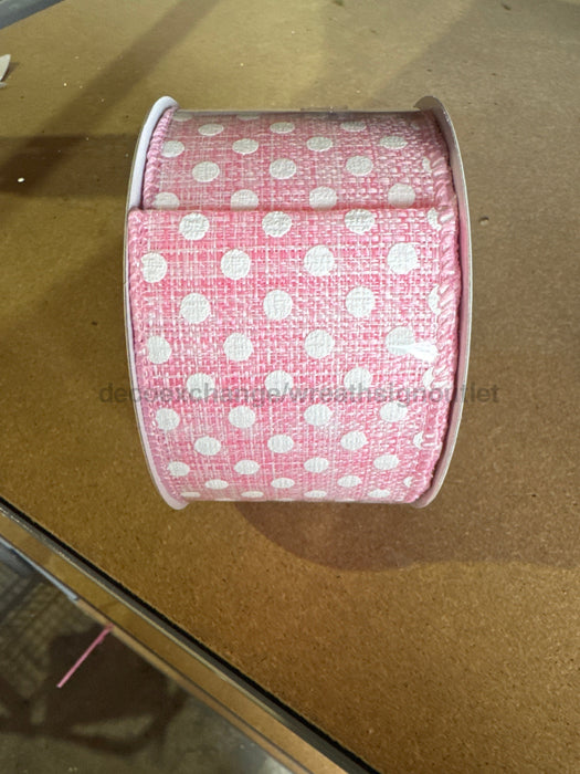 Pink-White Tweed/White Small Dots 2.5’’X10Y 41505-40-03 Ribbon