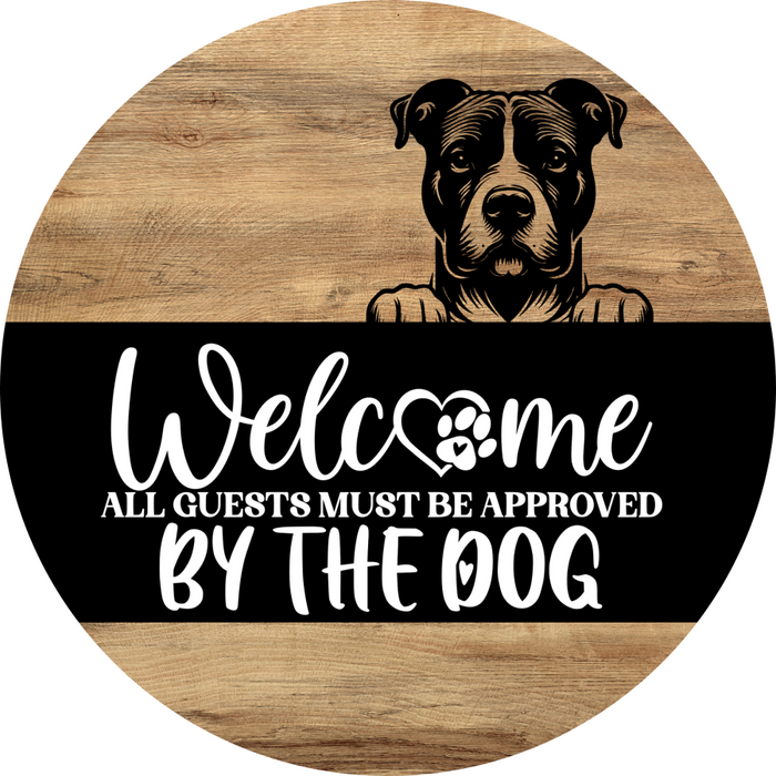 Dog Door Hanger, Hello Brought Treats Door Hanger, DCO-01975-DH, 18" Round Wood