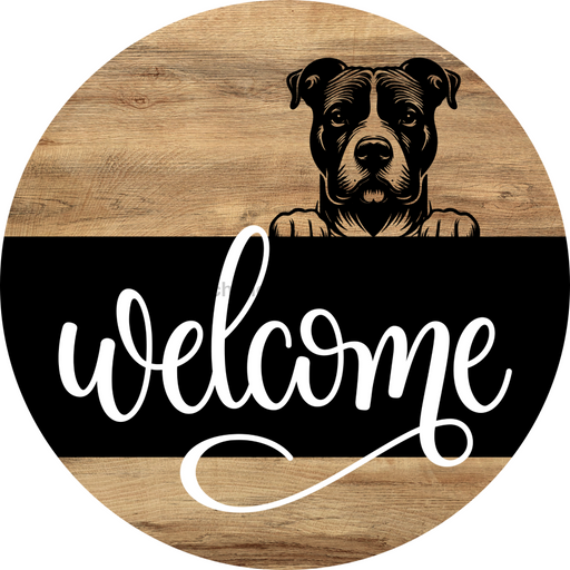 Dog Door Hanger, Hello Brought Treats Door Hanger, DCO-01975-DH, 18" Round Wood