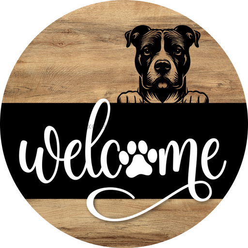 Dog Door Hanger, Hello Brought Treats Door Hanger, DCO-01975-DH, 18" Round Wood