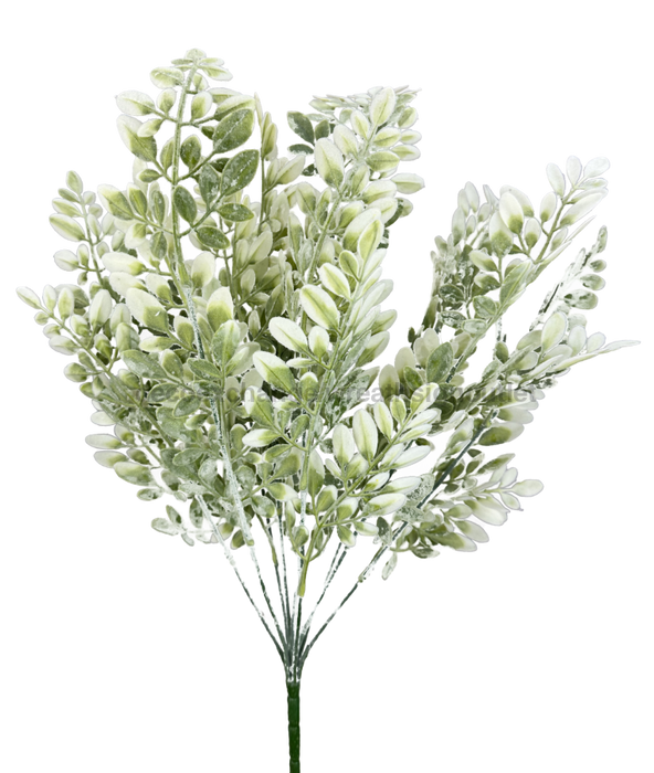 Plastic Flocked Hemlock Bush - 9 Stems 23’’ 13642Cmgn Greenery