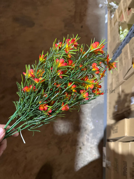 Plastic Grass W/ Cosmos – 7 Stems Orange 65313 Greenery