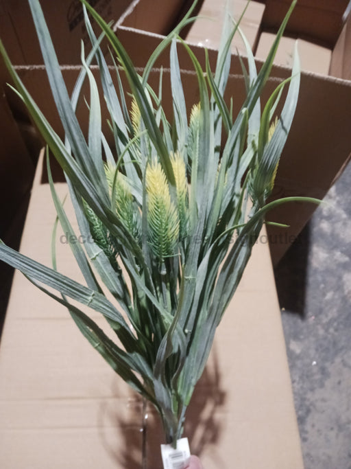 Plastic Grass W/ Wheat – 9 Stems Yellow 80422 Greenery