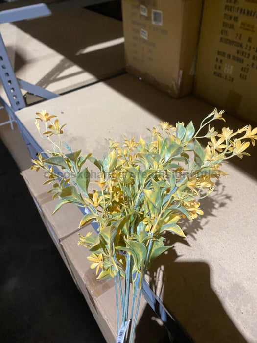 Plastic Mixed Grass W/ Flowers – 9 Stems Yellow 80173 Greenery