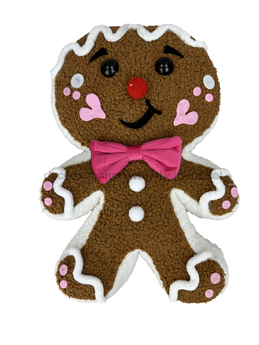 Plush Gingerbread W/ Bow 12’’X8’’X2’’ 86132Pk Attachment