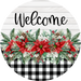 Poinsettia Sign Welcome Dco-00773 For Wreath 10 Round Metal