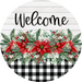 Poinsettia Sign Welcome Dco-00773 For Wreath 10 Round Metal
