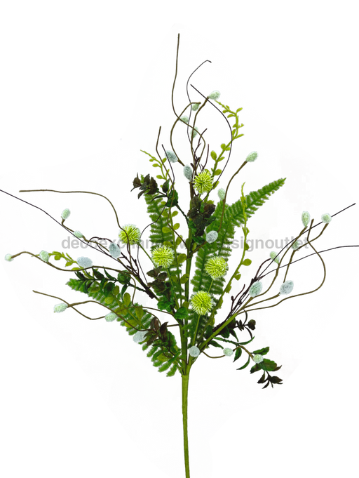 Pom Pom Lvs Twig Spray 28’’ 63657NAT Greenery