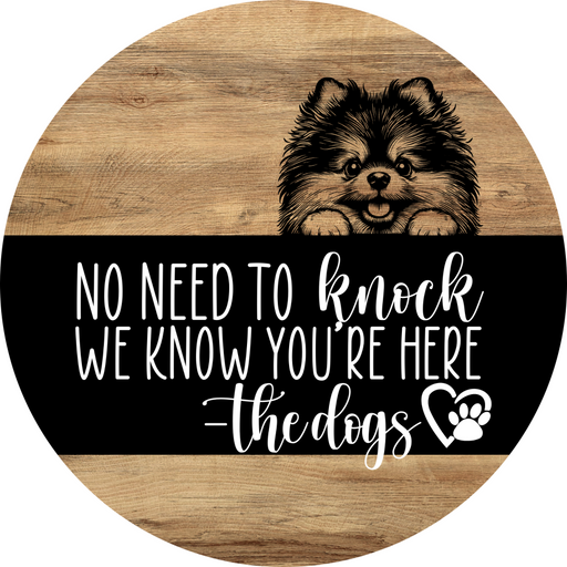 Dog Door Hanger, Hello Brought Treats Door Hanger, DCO-01975-DH, 18" Round Wood