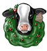 Pre-Order: Christmas Sign Cow Wreath Wood Sign Pcd-W-063 22 Door Hanger