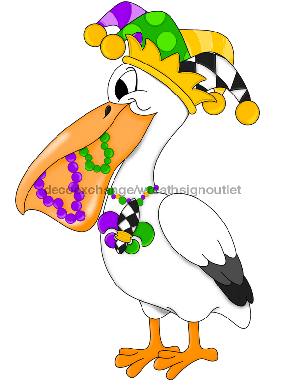 mardi gras pelican plush hat