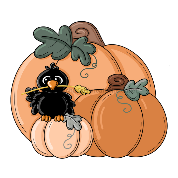 Pumpkin and Crow Fall Door Hanger PCD W 186 DH 22’’ Door Hanger 22’’ Door Hanger