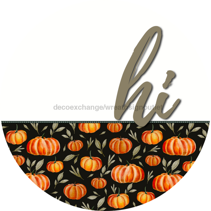 Pumpkin Door Hanger Fall Dco-01602-Dh 18’ Round Wood