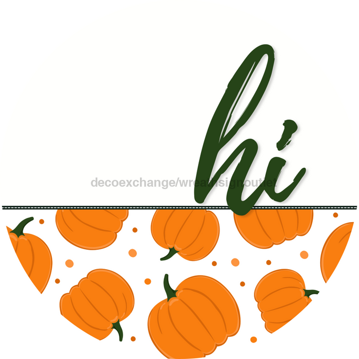 Pumpkin Door Hanger Fall Dco-01603-Dh 18’ Round Wood