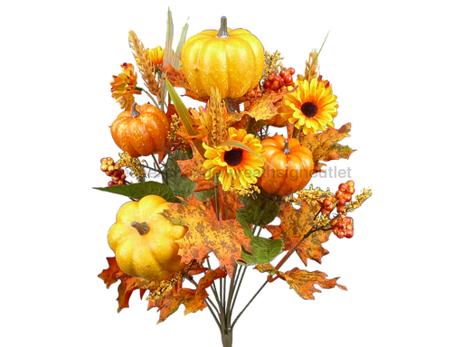Pumpkin Maple Lvs Bush X 12 H19 56431Fa Greenery