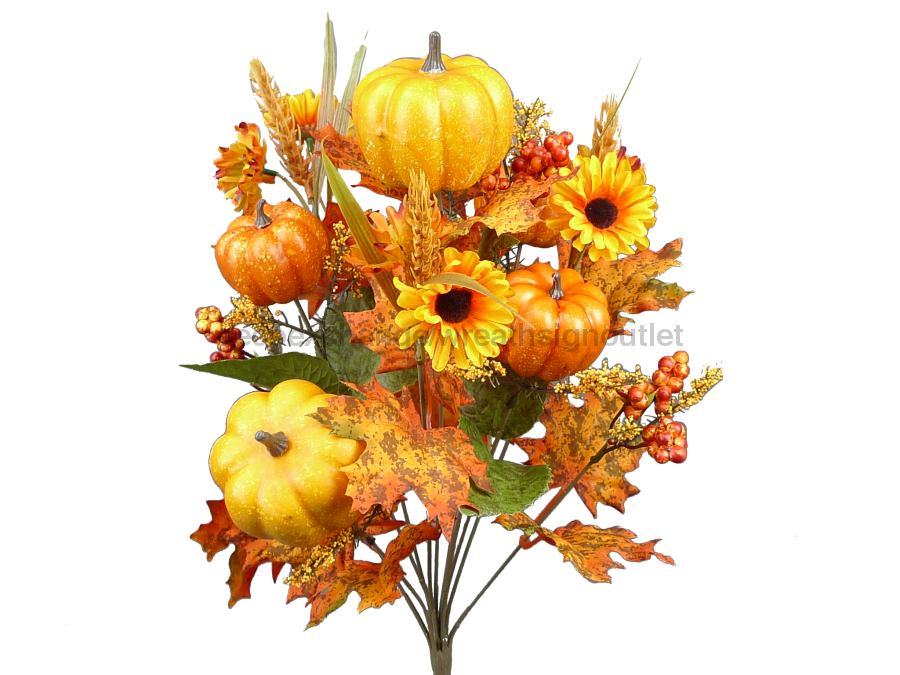 Pumpkin Maple Lvs Bush X 12 H19 56431Fa Greenery