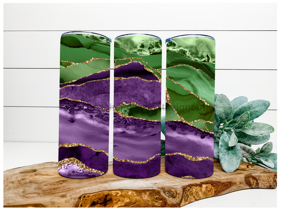 Purple and Green Tumbler, 20 oz Skinny Tumbler DECOETUMBLER-109 - DecoExchange