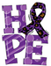 Purple Hope Sign Awareness Door Hanger Wood Sign Decoe-W-0137 22