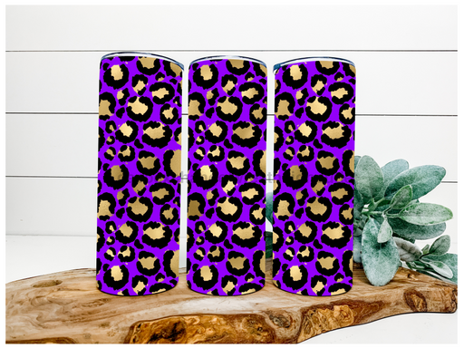 Purple Leopard Tumbler, 20 oz Skinny Tumbler DECOETUMBLER-100 - DecoExchange