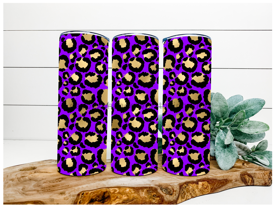 Purple Leopard Tumbler, 20 oz Skinny Tumbler DECOETUMBLER-100 - DecoExchange