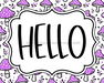 Purple Mushroom Sign, Hello Sign, DCO-01320, Sign For Wreath, 8x10" Metal Sign - DecoExchange®